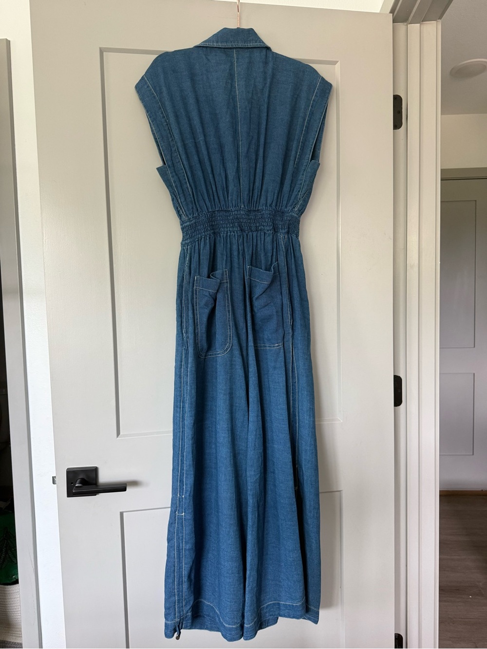Anthropologie 100% Cotton Wide Leg Jumpsuit - XS in Dark Denim - Picture 5 of 16
